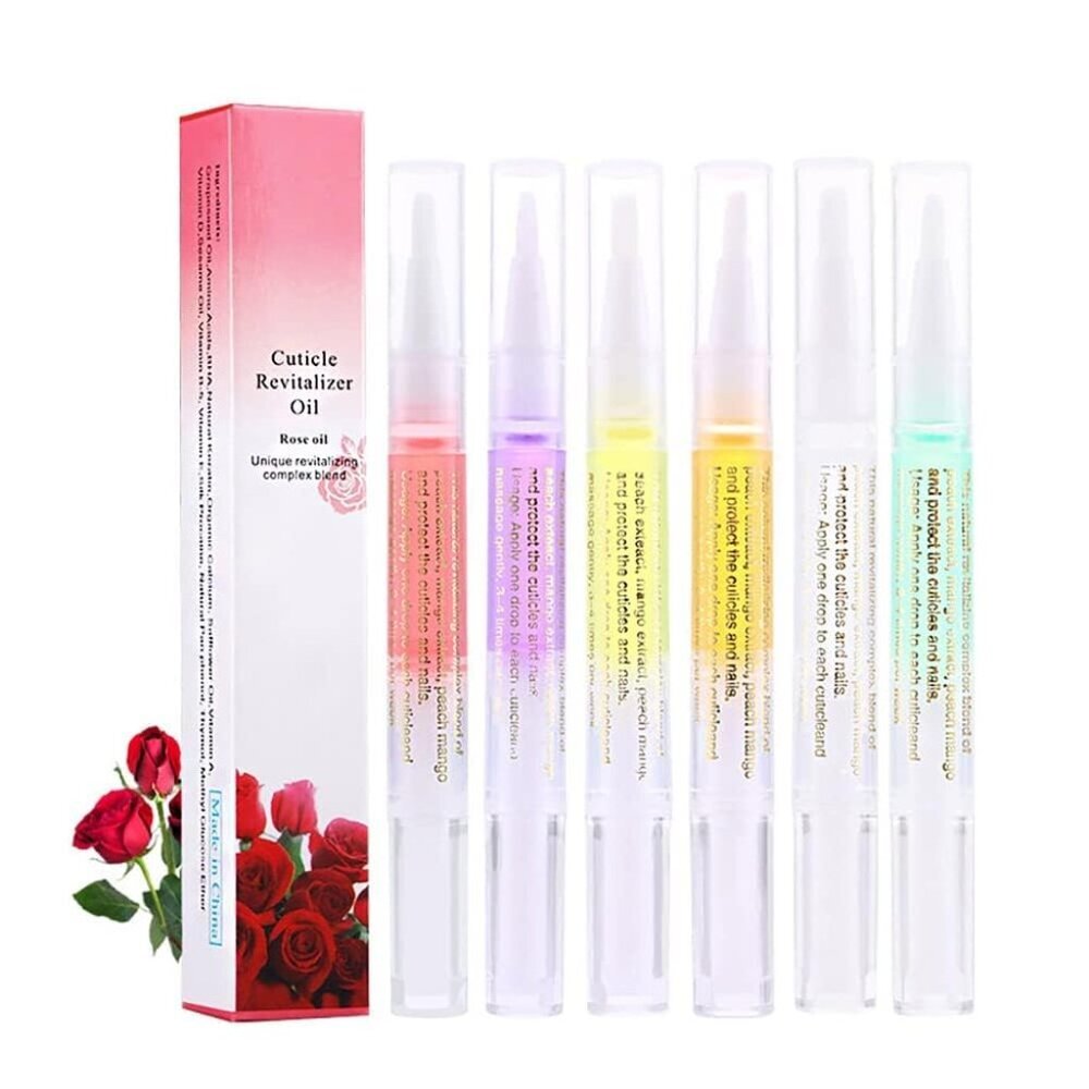 6Pcs Nail Cuticle Oils Nail Nutrition Oil Pen Nail Nourishment Pens 6 Smell Cuti